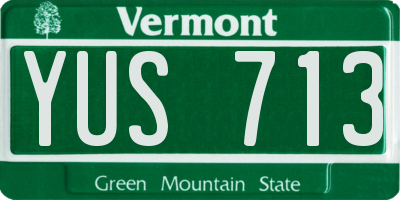 VT license plate YUS713