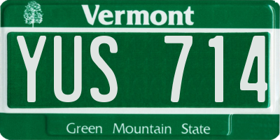 VT license plate YUS714