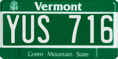 VT license plate YUS716