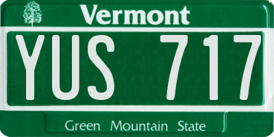 VT license plate YUS717