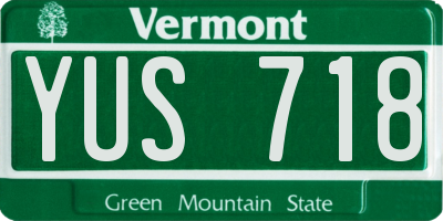 VT license plate YUS718