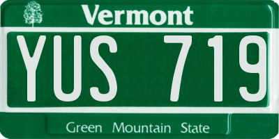 VT license plate YUS719