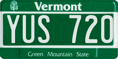 VT license plate YUS720
