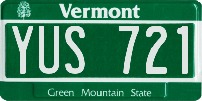 VT license plate YUS721
