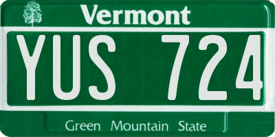 VT license plate YUS724