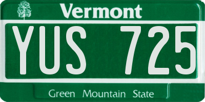 VT license plate YUS725