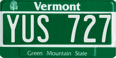 VT license plate YUS727