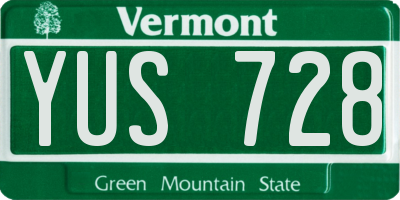 VT license plate YUS728