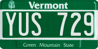VT license plate YUS729