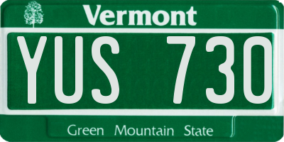 VT license plate YUS730