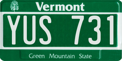 VT license plate YUS731