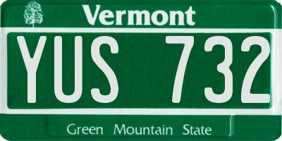 VT license plate YUS732