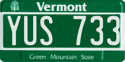 VT license plate YUS733