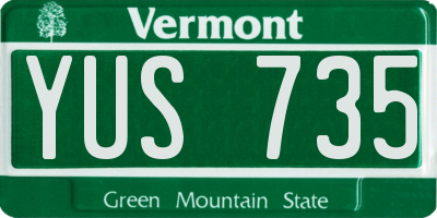 VT license plate YUS735