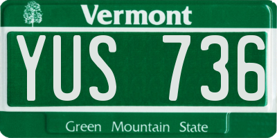 VT license plate YUS736