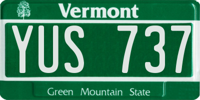 VT license plate YUS737