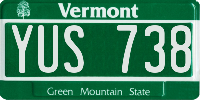 VT license plate YUS738