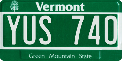 VT license plate YUS740