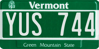 VT license plate YUS744