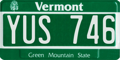 VT license plate YUS746