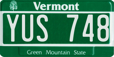 VT license plate YUS748