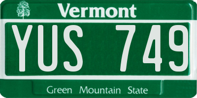 VT license plate YUS749