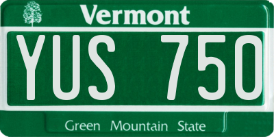 VT license plate YUS750