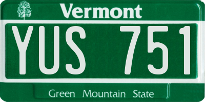VT license plate YUS751