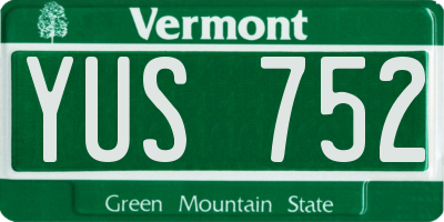 VT license plate YUS752