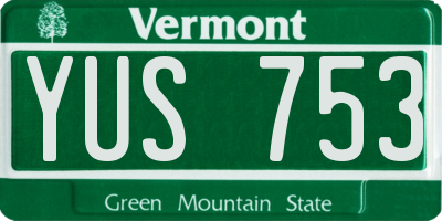 VT license plate YUS753