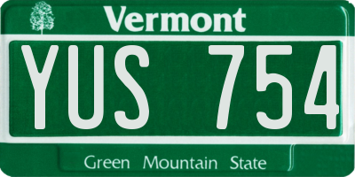 VT license plate YUS754