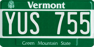 VT license plate YUS755