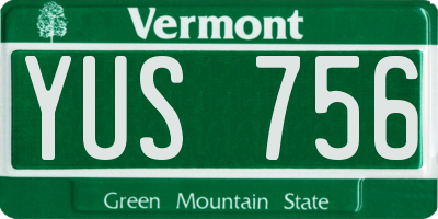VT license plate YUS756
