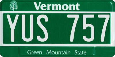 VT license plate YUS757