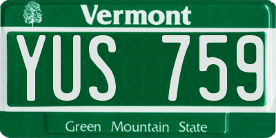 VT license plate YUS759