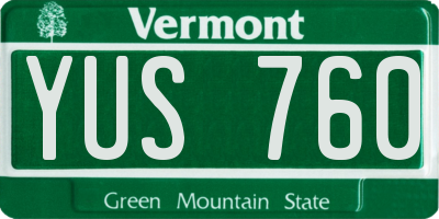VT license plate YUS760