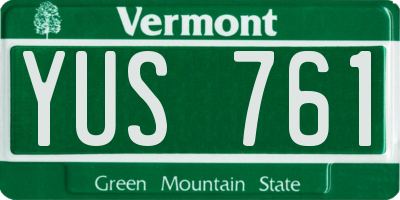 VT license plate YUS761