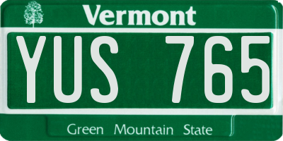 VT license plate YUS765