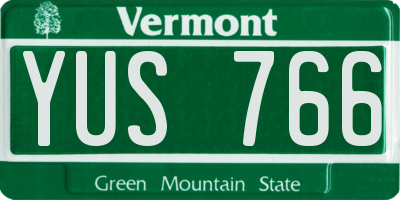 VT license plate YUS766