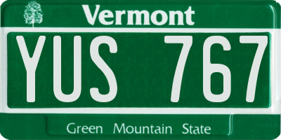 VT license plate YUS767