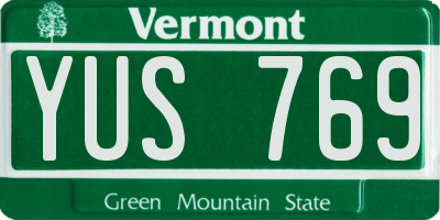 VT license plate YUS769