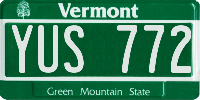 VT license plate YUS772