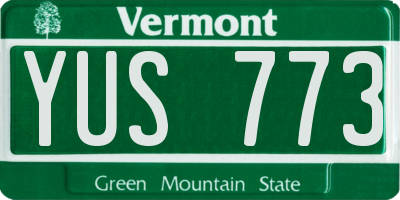 VT license plate YUS773