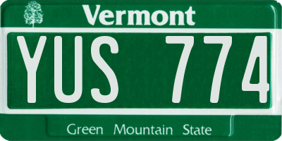 VT license plate YUS774