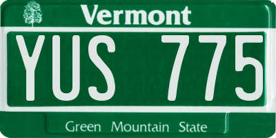 VT license plate YUS775