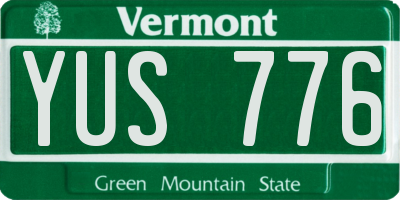 VT license plate YUS776