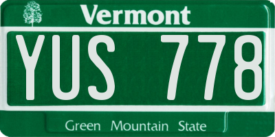VT license plate YUS778