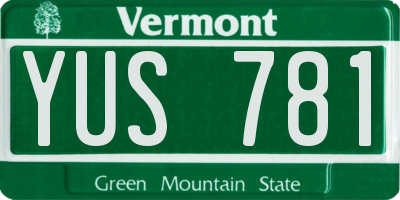 VT license plate YUS781