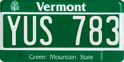 VT license plate YUS783