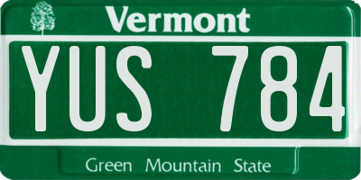VT license plate YUS784
